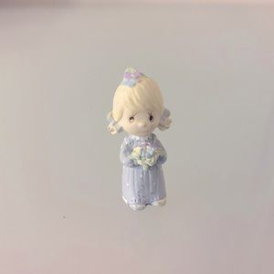 Precious Moments Junior Bridesmaid wedding/blue/girl/flower mini figurine
